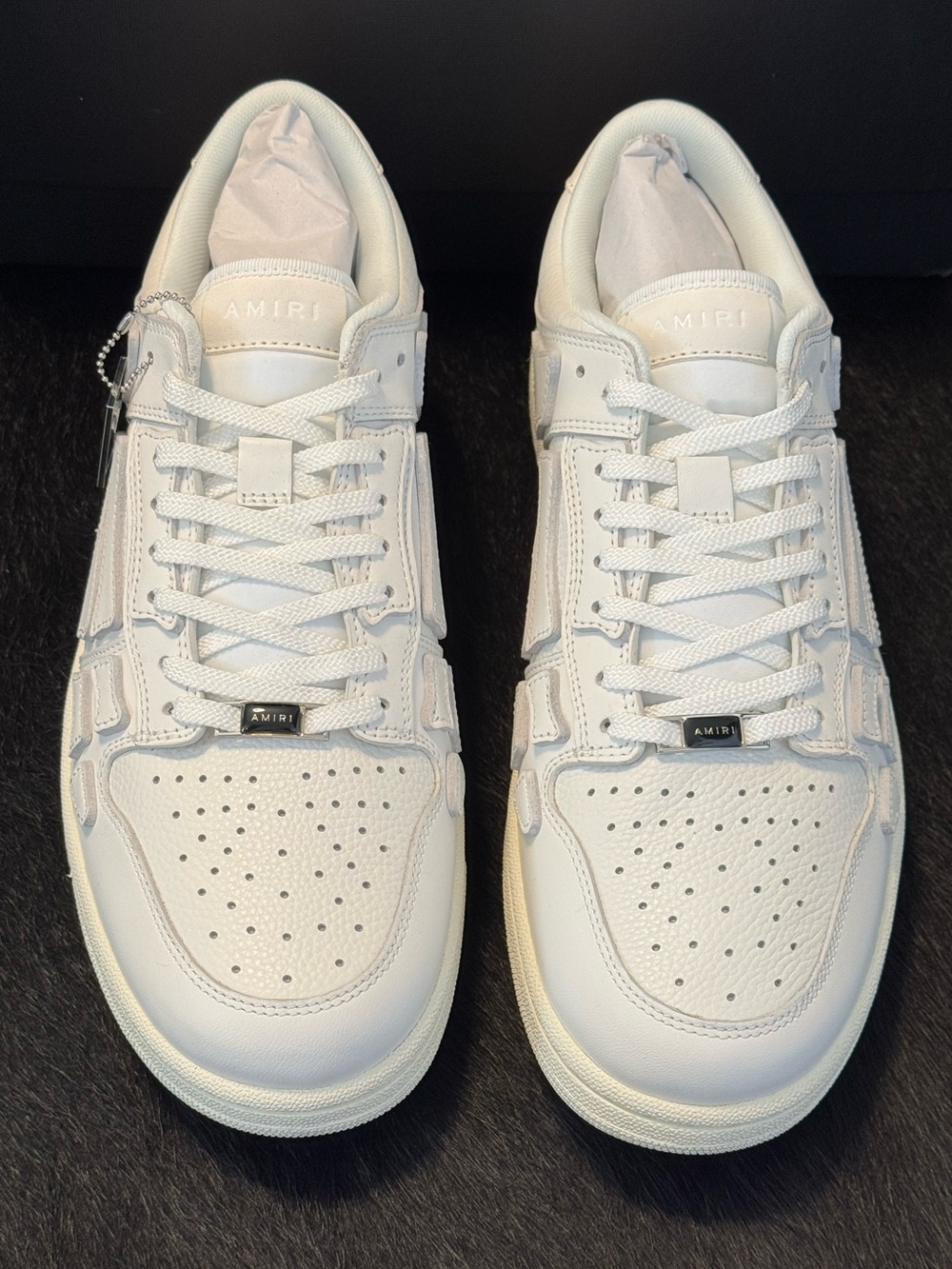AMIRI Skel Top-Low White Leather Sneakers